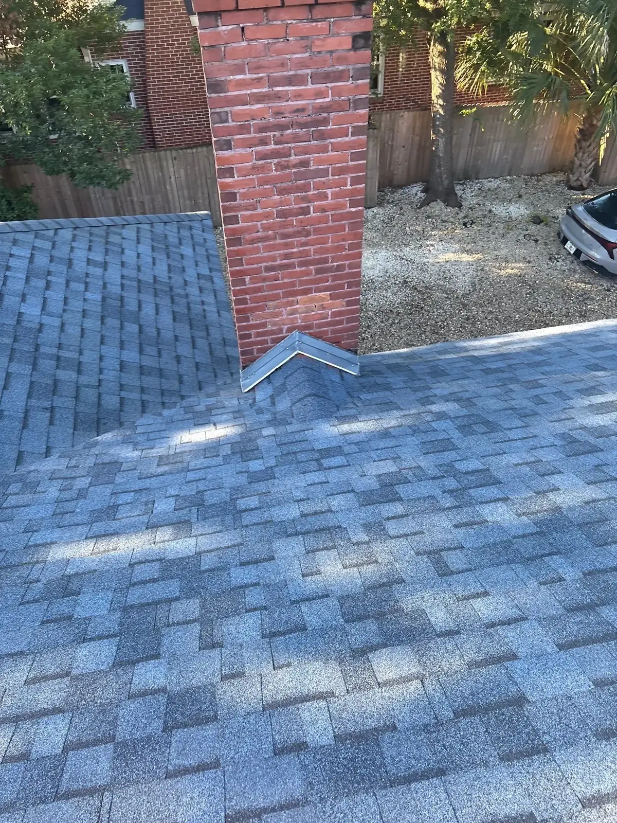 University Park Harbor Blue finished chimney and field Gainesville