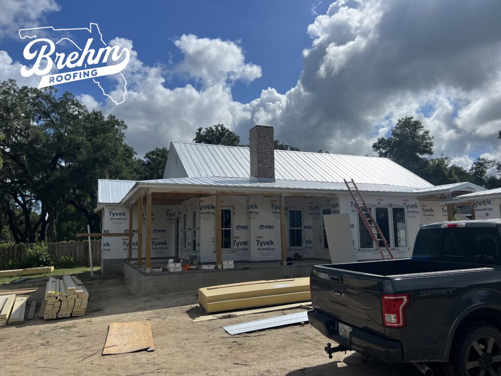 Brehm Roofing, New Construction, 5V Metal Roof in High Springs, Florida.