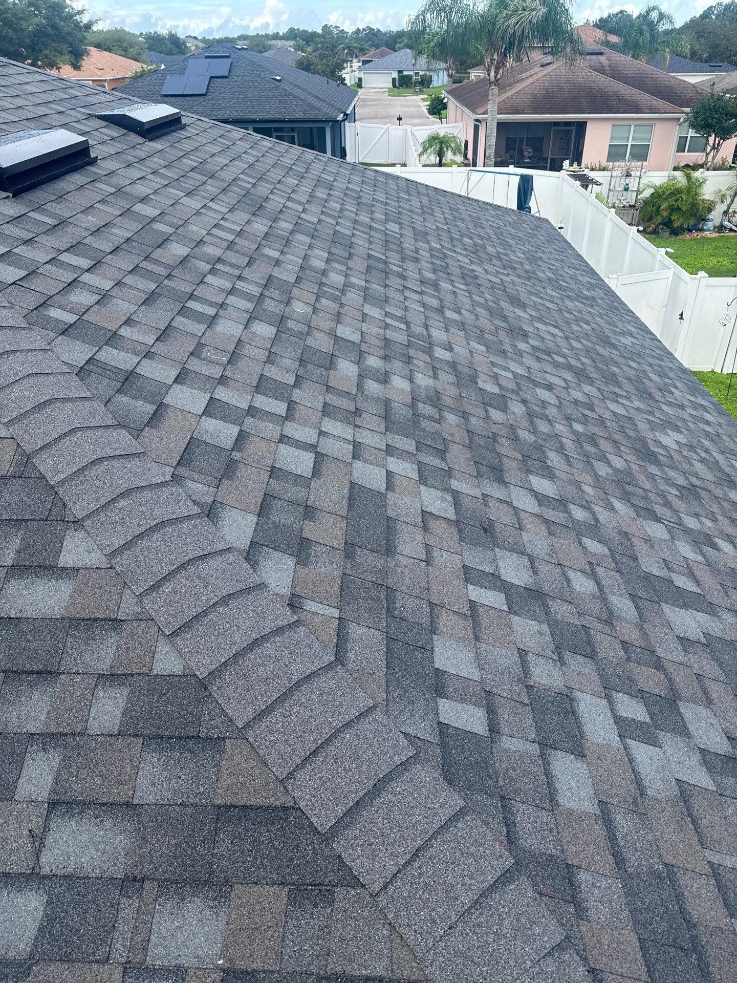 Mount Dora Strathmore Circle Owens Corning Oakridge Williamsburg Gray finished roof