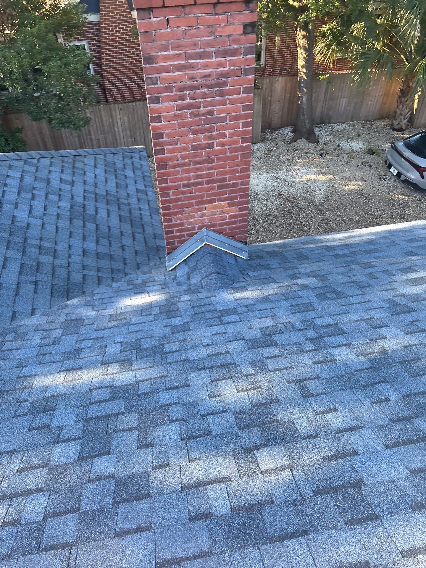 University Park Harbor Blue finished chimney and field Gainesville
